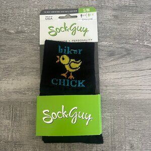 Sock Guy Classic Biker Chick Socks 3" Black Women's Size Small/Medium